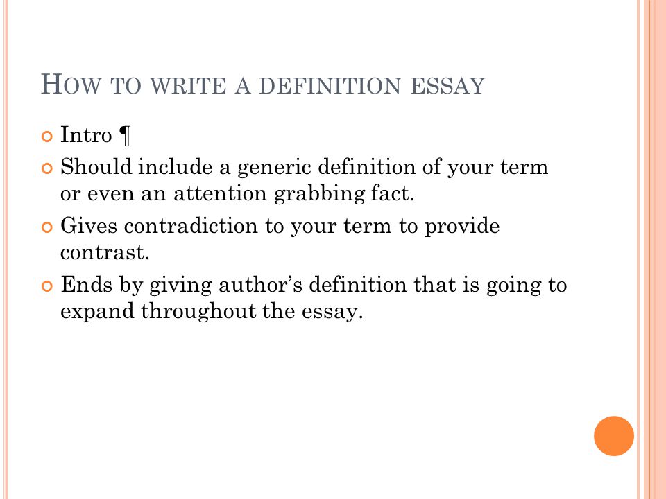 Writing a Definition Essay